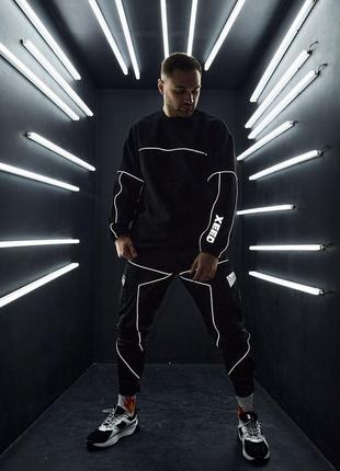 Свитшот оверсайз мужской огонь пушка xeed черный