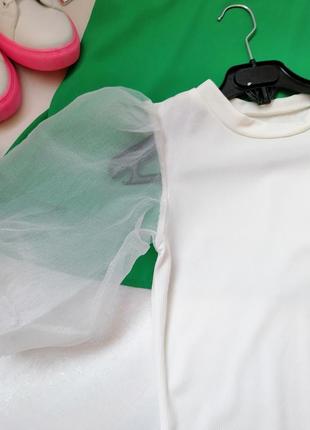 Майка топ футболка блуза рубчик пишний рукавчик на рукаві невелика забруднилася потрібна прання річ2 фото