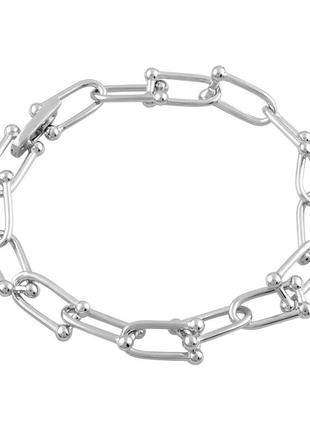 Срібний браслет без каменів (2080084) 18 розмір
