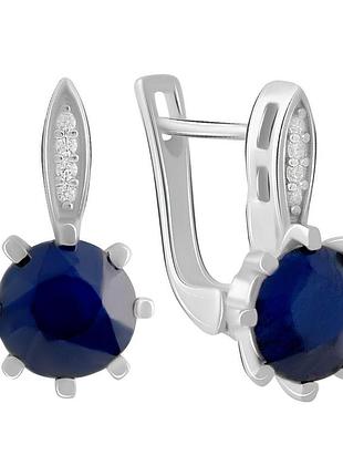 Серебряные серьги с натуральным сапфиром 4.583ct (2073130)