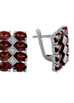 Серебряные серьги с натуральным гранатом 9.368ct (2061328)
