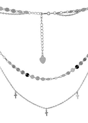 Серебряное колье без камней (2068280) 400450 размер