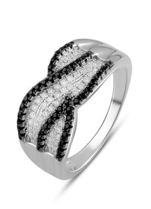 Срібне кільце з фіанітами (2078722) 18 розмір