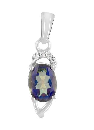 Серебряная подвеска с мистик топазом 1.2ct (2118572)
