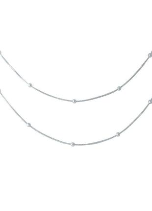 Серебряное колье без камней (1967003) 6063 размер