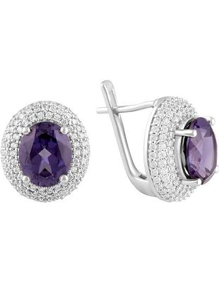 Срібні сережки з александритом 9.22ct (1454282)