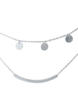 Серебряное колье без камней (1935958) 400430 размер