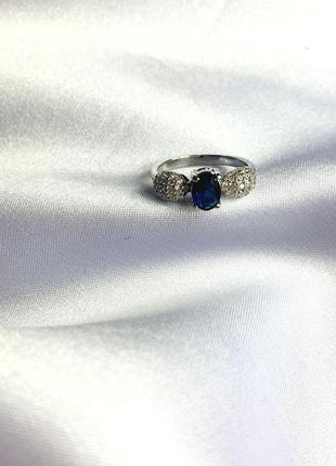 Серебряное кольцо с сапфиром nano 1.228ct (2059325) 17 размер2 фото