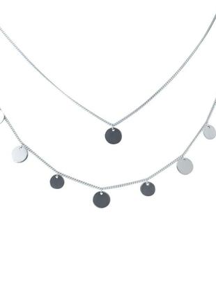 Срібне кольє без каменів (2022183) 400450 розмір