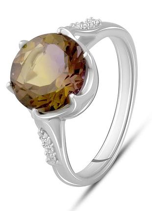 Срібне кільце з аметрином nano (2089056) 18 розмір