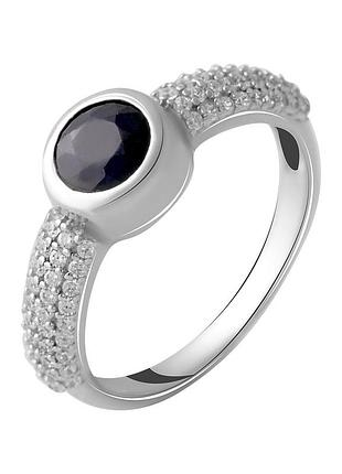 Срібне кільце з натуральним сапфіром 1.11ct (2050339) 17.5 розмір
