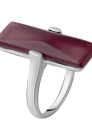 Серебряное кольцо с кошачьим глазом (2054375) 17 размер