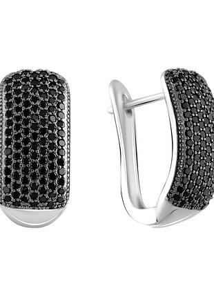 Серебряные серьги с фианитами (2109532)