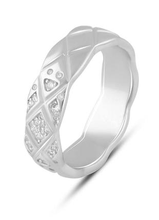 Серебряное кольцо с фианитами (2085300) 17.5 размер