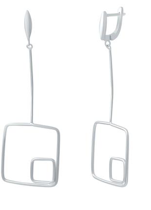 Серебряные серьги без камней (2032397)