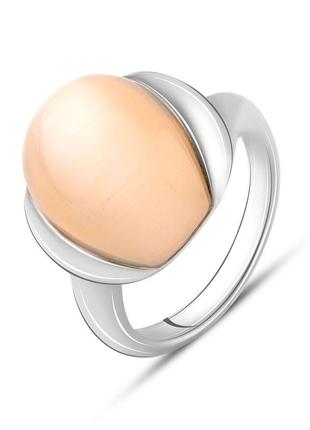 Серебряное кольцо с кошачьим глазом (2076704) 18 размер