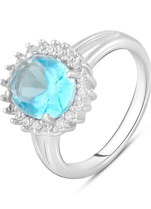 Серебряное кольцо с аквамарином nano (2124504) 19 размер