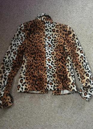 Короткий леопардовый пиджак4 фото
