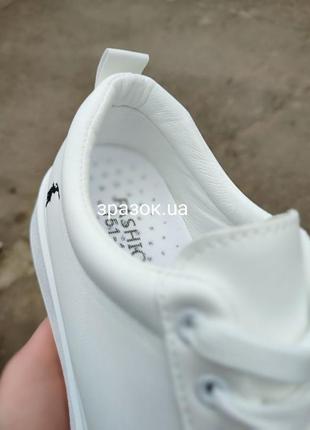 Белые кроссовки ботинки мокасины слипоны туфли на платформе эко кожаные базовые polo6 фото
