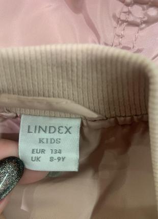 Пудровая бежево-розовая лёгкая куртка бомбер ветровка lindex, рост 134см 8-9лет5 фото