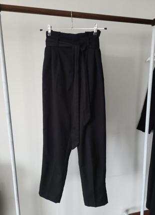 Свободные брюки с высокой талией, h&amp;m paper bag pants2 фото