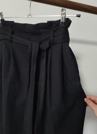 Свободные брюки с высокой талией, h&amp;m paper bag pants3 фото