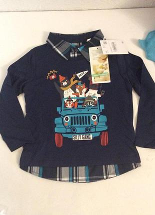 Классный лонгслив и реглан с аппликацией, биохлопок р.98/104 c&a германия