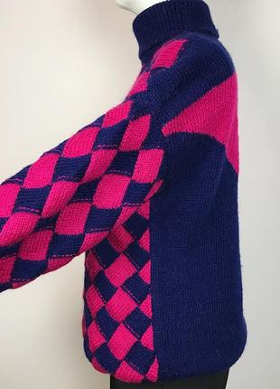Винтажный вязаный свитер ручной работы с пышными объемными рукавами винтаж7 фото