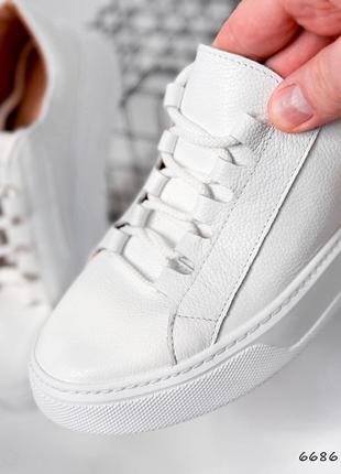 Натуральні шкіряні білі кеди - кросівки bella10 фото