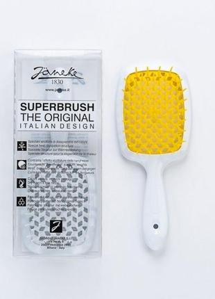 Продувная широкая расческа для укладки волос и сушки феном janeke superbrush plus hollow comb