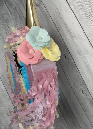 Объёмная цифра 2 в стиле единорога