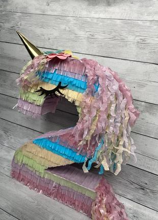 Объёмная цифра 2 в стиле единорога