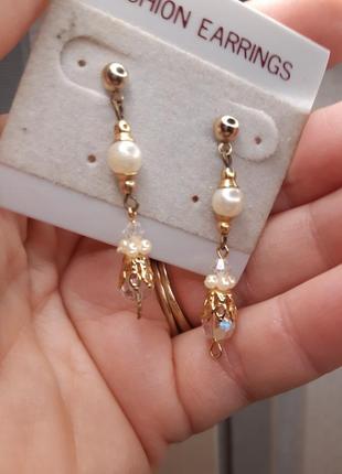 Серьги американский винтаж,кресталые аврора