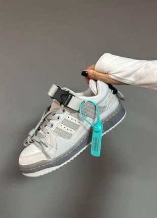 Кроссовки adidas forum x bad bunny light grey6 фото