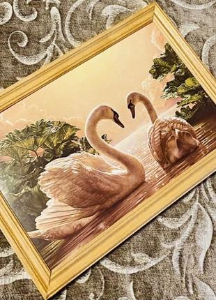 Стильна картина «лебеді»