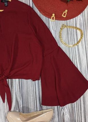 Трендова вишнева блуза new look #5933 фото