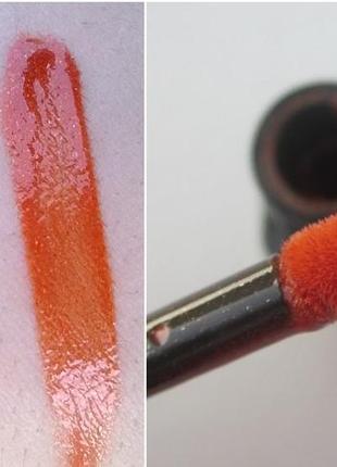 Рідка помада shiseido lacquer rouge or 508 blaze1 фото