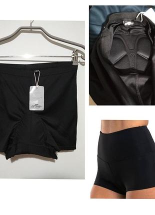 Новые фирменные короткие велошорты с памперсом 2 размера можно пододевать под низ унисекс