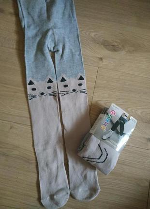 Дитячі колготки з котиком для дівчинки/ колготки/ демісезон