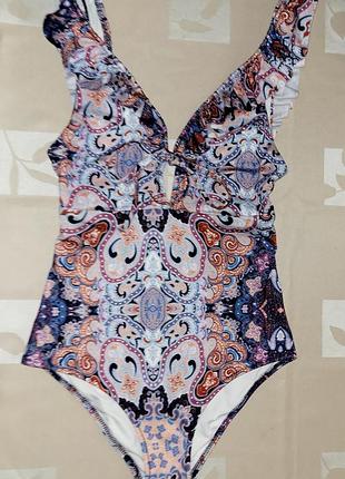 Купальник спільний з кольоровим принтом