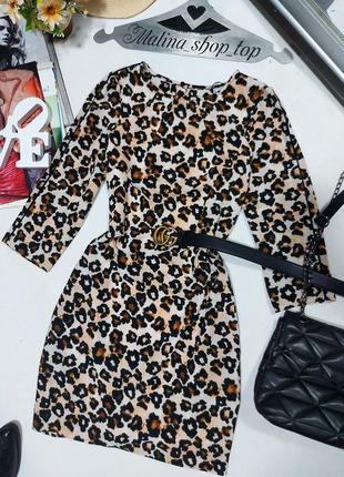 Леопардовое платье свободного кроя поатье h&m леопардовый принт трендовое платье 42 44 распродажа2 фото