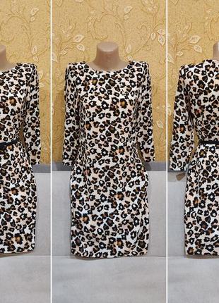 Леопардовое платье свободного кроя поатье h&m леопардовый принт трендовое платье 42 44 распродажа5 фото