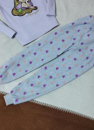 Теплая флисовая пижама рапунцель для девочки3 фото