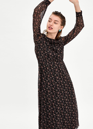 Плаття в квітки zara розмір м (7521801)