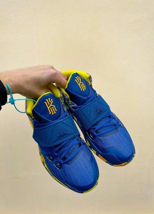 Чоловічі водонепроникні кросівки kyrie 6 pre heat taipei. колір синій з жовтим
