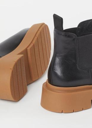 Кожаные ботинки челси премиум качества н&м