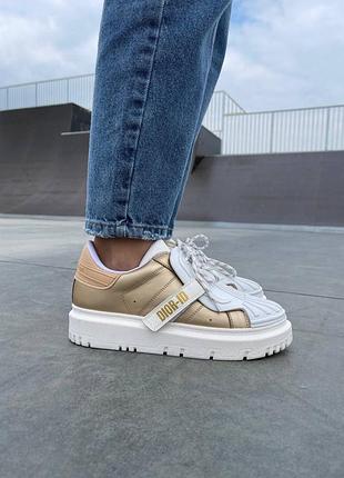 Кроссовки в стиле dior id gold white