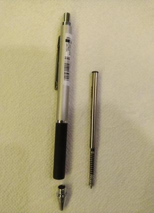Кулькова ручка zebra fortia 300 ballpoint pen — 0.7 mm — silver body срібляста2 фото