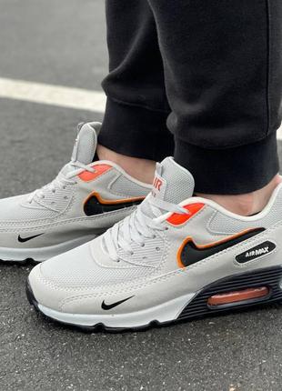 Чоловічі світло сірі кросівки на весну  nike air max 90 🆕 найк аір макс 90