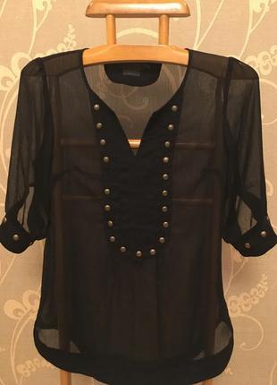 Очень красивая и стильная брендовая блузка чёрного цвета.1 фото